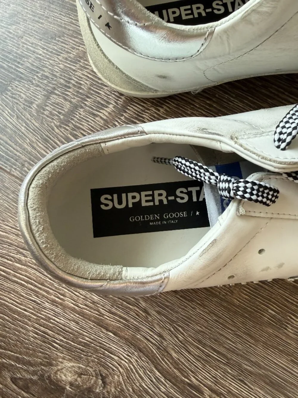Golden Goose Super-Star White Silver Sneakers Size 40 - Picture 5 of 11